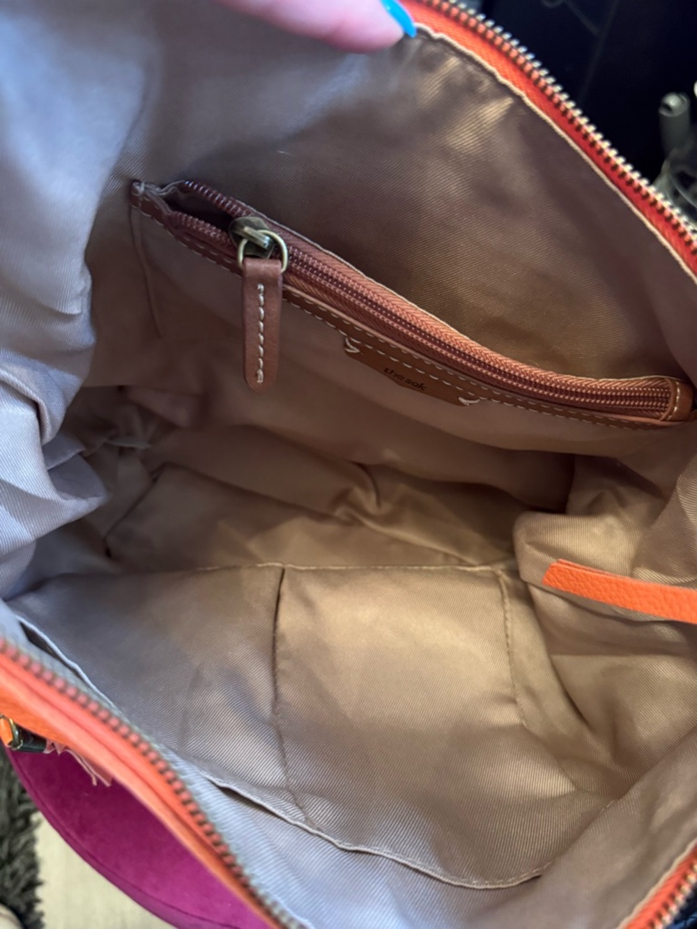 The Sak Orange Pebbled Leather Shoulder Bag - Picture 9 of 12